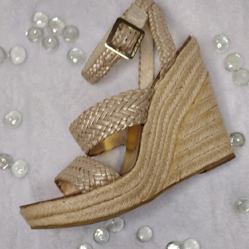 Michael Kors MICHAEL Gold Wedge Sandals